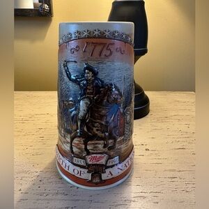 1991 Miller High Life Birth of a Nation Beer Stein #1 ‘Paul Revere’s Ride 1775